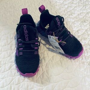adidas Kids Black and Purple Athletic Sneakers